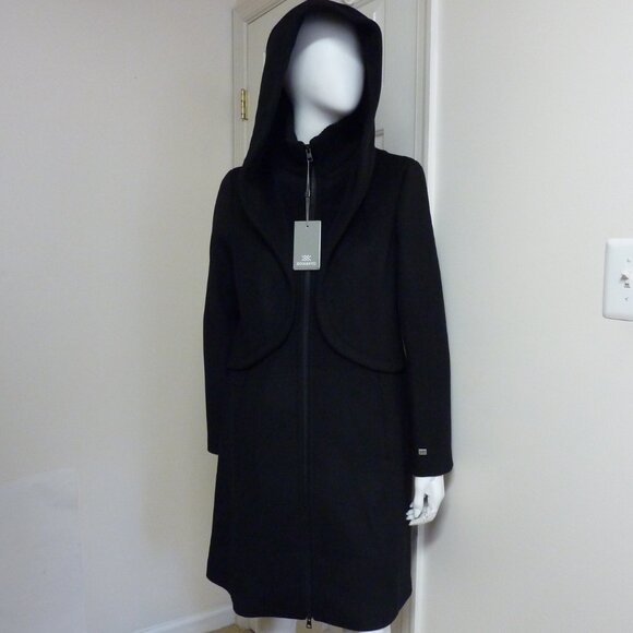 Soia & Kyo Cara Hooded Wool Blend Coat in Black - Picture 4 of 8